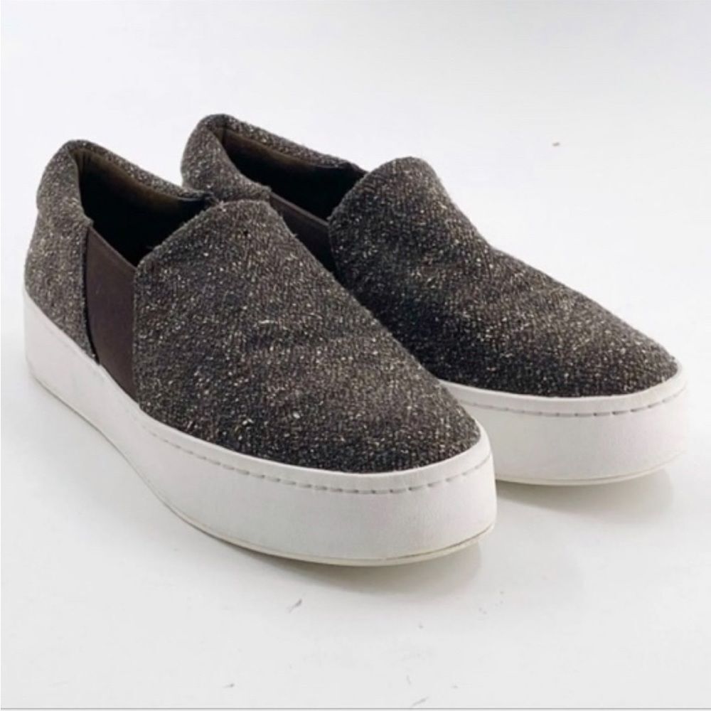 Vince chocolate brown‎ tweed platform sneaker 9